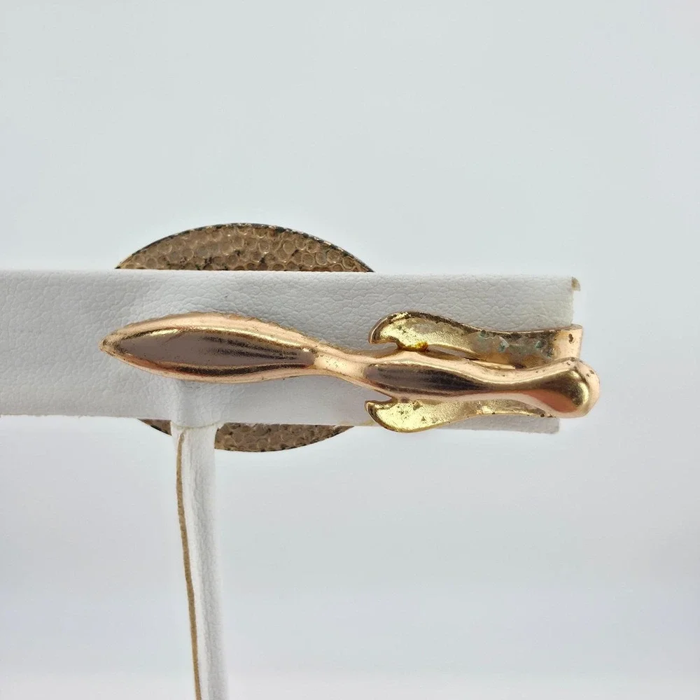 Vtg TRACTOMOTIVE CORP. Tie Clip Cufflink Set Bulldozer Black Enamel Gold Tone